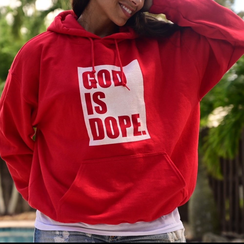 Red GOD IS DOPE Hoodie